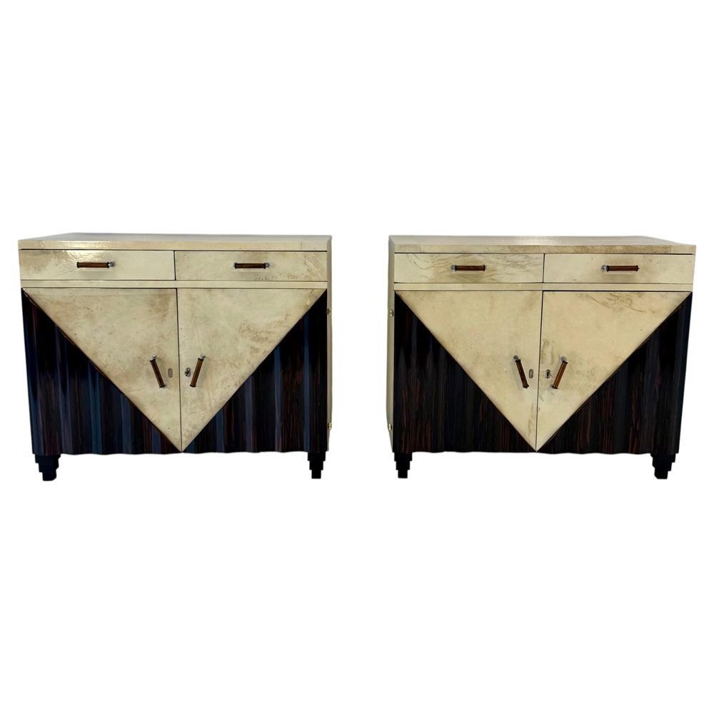 Coppia di Credenze Gemelle Art Deco Italiane, Anni '30, Attribuibili a Gaetano Borsani